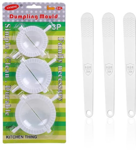 CATOR Dumpling Mold, Dumpling Maker, Ravioli Maker, 3 PCS 10 cm 8 cm 7 cm mit 3 Cuchara Molde Empanadillas Ravioli Prensa Cortador Máquina para Wonton Molde para Empanadillas Moldes Bola de Masa