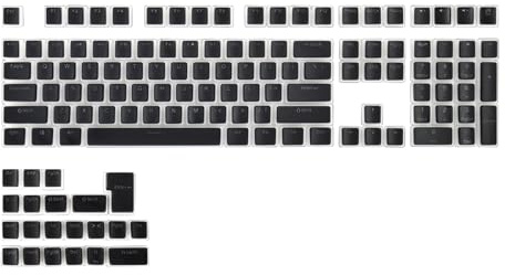 PBT Keycaps - Double Shot YMK Profile Keycaps | Aesthetic Mechanical Keyboard Replacement Kit For Streamer | Keyboard Keycap Set For ASIN/ISO Layout, Cherry Mechanical