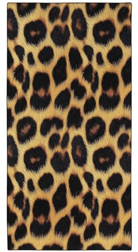 YISUMEI Warm getönter Leopardenmuster Strandtuch, XXL 180x90 cm, Mikrofaser, Sandbeständig, Schnelltrocknend, Leichtgewicht, Reisehandtücher für Strand und Pool