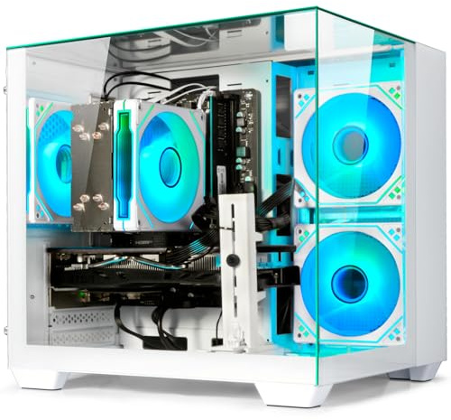 WIWB Gaming PC Desktop Computer - Ryzen 5 5600, Radeon RX 6500XT 4GB, 16GB DDR4 RAM, 1TB NVME SSD, Prebuilt Tower Computer (White)