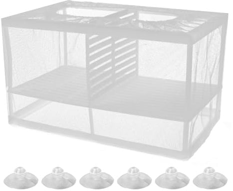 Aufzuchtbecken Aquarium mit Isolation Netz und Saugnäpfen, Babybecken, Zuchtbecken, Laichkasten für Aquarium, Trennnetz mit 6 Saugnäpfen, 26 x 15 x 18 cm, 1 Stück, Selbstschwimmend