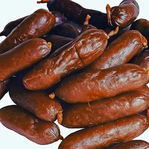 Bounce & Bella Gourmet Dog Sausages, Beef, Sweet Potato & Spinach, 200g 1pk | Tasty Sausages for Dogs, Air-Dried Dog Treats, Grain-Free, No Derivatives