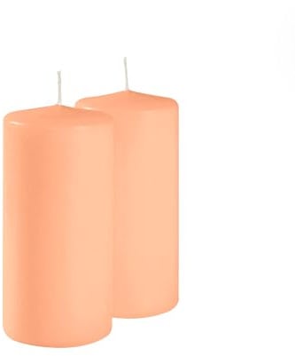 16 Stumpenkerzen – Durchmesser 4 cm Höhe 5 cm – Farbe Pfirsich – Brenndauer 7 Stunden – ohne Duft Cereria Di Giorgio