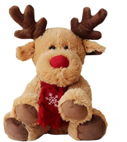 Plüsch-Rentier 26 cm Weihnachts-Rudolph-Puppe Weihnachtsplüsch-Moos-E-Stofftier Elch-Plüschtier Weihnachtsdekoration Heimdekoration Tischdekoration Sitzend