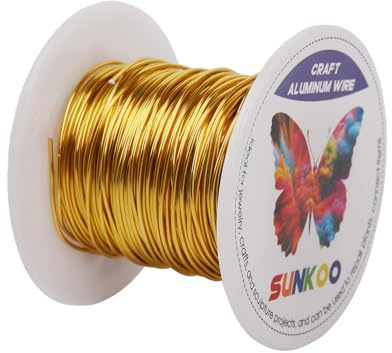 0,8mm Gold Aluminiumdraht, 30m Aluminium Basteldraht, Dekodraht für Basteln, Schmuckherstellung, Modellieren und DIY-Projekte