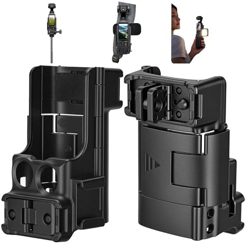 Dual Adapter Expansion Mount Frame Case Bracket Cage for DJI Osmo Pocket 3, with Quick Release Back Door Mounting Accessories for DJI Pocket Motorcycle Bike Backpack Chest Strap Holder Attachment