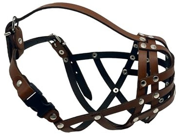 L&J Pets Uk Maulkorb für Französische Bulldogge, leichtes Leder (Braun)