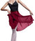 Hoerev Women Girls Sheer Wrap Skirt Ballet Skirt Ballet Dance Dancewear,Dunkelrot,S