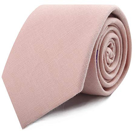 AUSCUFFLINKS Coton rougir cravates skinny cravates en lin | cravates de mariage pour garçons d'honneur | cravate pour marié (cravate maigre, rougir pink) Pour des hommes
