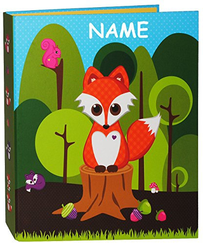 alles-meine.de GmbH Ordner/Ringbuch/Sammelordner - Fuchs & Waldtiere/Pilze - incl. Name - A4 - für Dokumente / 2 Ring & Hebel Ringordner - Schulordner Büro - Tiere des ..