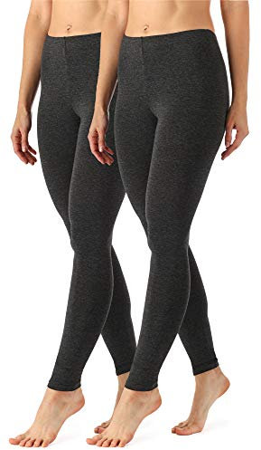 Merry Style Damen Lange Leggings aus Viskose 2 Pack MS10-143 (Dunkelmelange/Dunkelmelange, M)