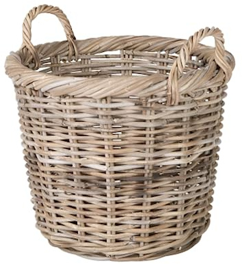 Kouboo Kobo Rattan Round Planter, Gray Decorative Storage Basket