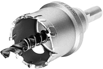 EZARC Carbide Hole Cutter for Thick Metal, Deep Cut Hole Saw for Stainless Steel, Metal Pipes and Hard Material, CHS-25M 40mm