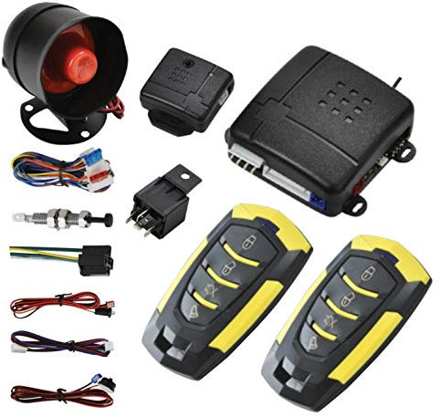 Typ 8 Auto-Zentralverriegelung Universal Auto Remote Central Kit Fahrzeugtürschloss mit Stoßsensor + Steuerkasten + 2 Ersatzfernbedienung für Auto-Zentralverriegelung