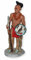 Castagna Indianerfigur Indianer Häuptling Black Hawk Native American H 16 cm stehend mit Speer und Schild