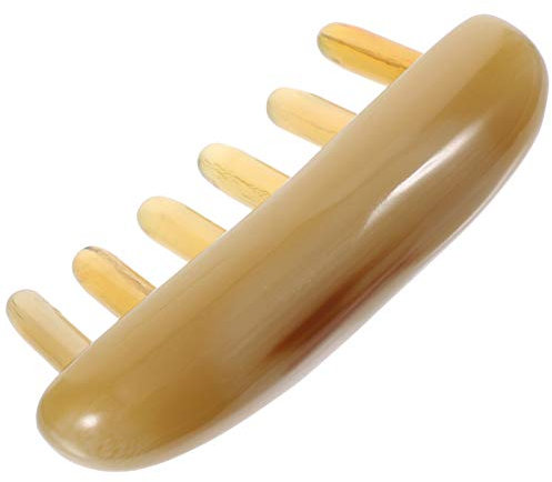 1stück Ox Horn Kamm Mit Breiten Zähnen Ergonomischer Kopfhaut-massager Für Stressabbau Und Entspannung Hochwertiger Gua Sha Massagekamm Für Männer Und Frauen