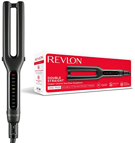 Revlon Double Straight (Dual Plate Design, Advanced Copper Ceramic Technology, LED Display, Smart Heat Memory System, 10 Heat Settings up to 235°C) RVST2204UK