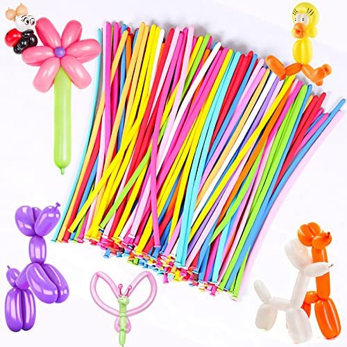 100 PièCes De Ballons En Plastique, Ballons Longs ColoréS, ballon magique Bricolage, Ballons Magiques En Latex, Formes De Ballons CréAtifs, Parfait Pour Les Anniversaires, Mariages, Anniversaires