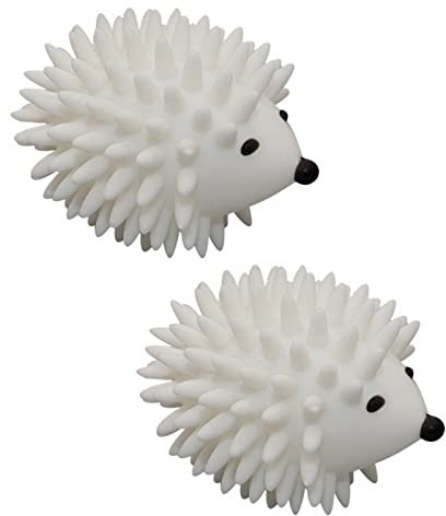 2 Pieces Dryer Balls Whit Plastic Hedgehog Reusable Laundry Ball Household Washing Machine Hedgehog Hedgehog-Shaped PVC Laundry Cleaning Balls for Washing Machine Home School