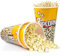 NOVELTY PLACE Retro Style Plastic Popcorn Containers for Movie Night - 7 Tall x 4.5 Top Diameter (3 Pack)