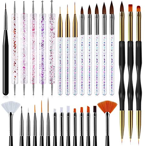 31pcs Nail Art Liner Brushes Set Gel Polish Nail Art Design Stylo Nail Dotting Dessin Peinture Stylo pour Salon Maison