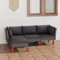 Yolola gartenmöbel Lounge Set Rattan Gartenmöbel Ecklounge Sofa Rattan Outdoor Gartenlounge Terrasse Gartensofa Terrassenmöbel Ecksofa Sitzgruppe Essgruppe Garnitur mit Kissen-Grau-4-tlg