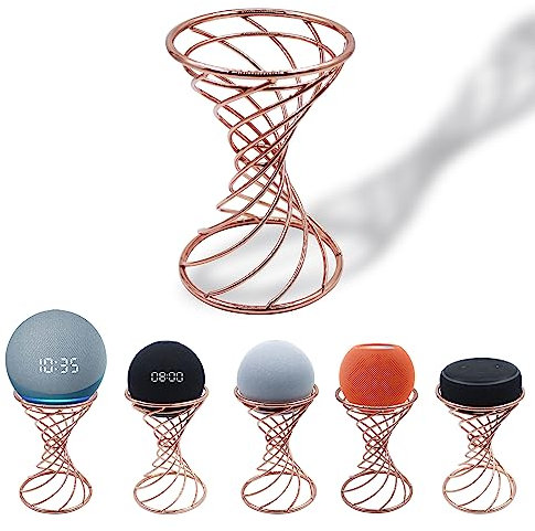 Dutiplus Smart Lautsprecher-Tischständer, dekorativer Halter für Echo Dot 5., 4., 3., 2. Generation, Echo 4., 3., 2. Generation, Echo Glow, Apple Homepod Mini und Google Home Mini/Nest Mini (Kupfer)