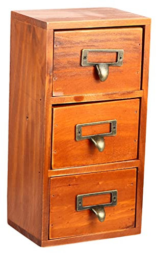 STOBOK Box Wooden Storage Box Dressing Table Organizer Makeup Storage Drawers Tabletop Apothecary Cabinet Wood Desktop Organizers Desktop Container Vintage Locker Office with Drawer