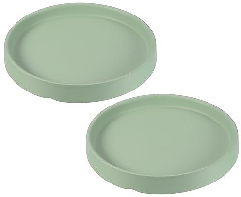 M METERXITY 2pz Pianta Sottovaso - Rotondo Ceramica Gocciolatoio Vassoio Drenaggio Applicazione Esterno/Giardino Fioriera Vaso (4,5, Verde)