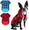 Sbayool Modisch Mittlere Hund Kapuzenpullis Set, 2 Stück Karomuster Hundebekleidung Mit Reißverschlusstasche, Rot Und Blau Hunde Hoodie for Große and Mittlere Hunde, 3XL