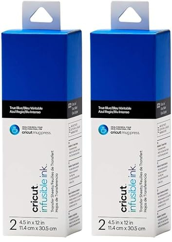Cricut Infusible Ink Transfer 2 Sheets | 11.4cm x 30.5cm (4.5 x 12) | True Blue | Ideal for use Mug Press (Pack of 2)