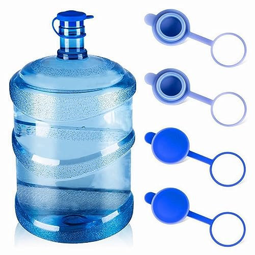 4 uds. Tapa de Botella de Agua de 5 Galones, Tapa a Prueba de Fugas, Jarra de Silicona de Repuesto, Tapa Reutilizable, Tapa a Presión de Botella de Agua para Botella de Agua de 55mm