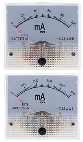 rockible 2xdc Analogico Amperometro Amperometro Pannello Corrente Milliamperometro 0 100mA 0 500mA Connect