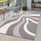 TT Home Wohnzimmer Teppich Moderner Kurzflor 3D Optik Geometrisches Wellen Design, Farbe: Grau 2, Größe:80x300 cm