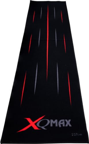 Dartmatte 237x60cm mit Motivwahl Dartteppich mit Abwurflinie grau schwarz rot blau Turniermatte Steeldart Matte Darts (Dartmatte Streifen blau 237x60cm)