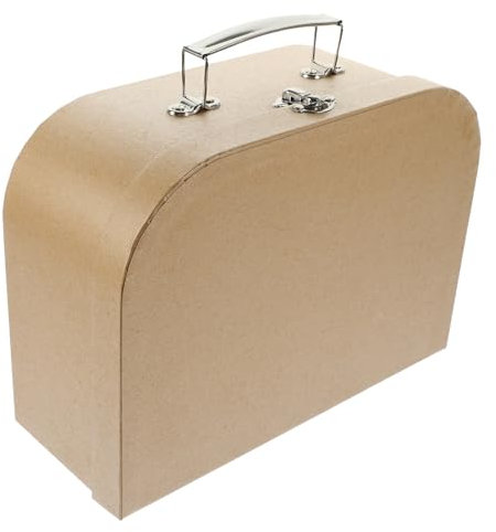 Paperboard Suitcase - Vintage Desktop Luggage Storage Box Cardboard Suitcase Box with Handle Wedding Proposal Box Decorative Storage Box for Wedding Guests