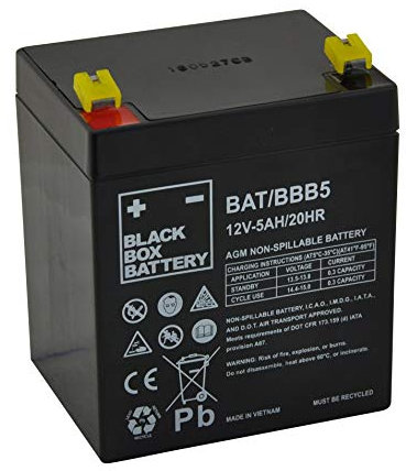 12V 5Ah Black Box Sealed Lead Acid Battery