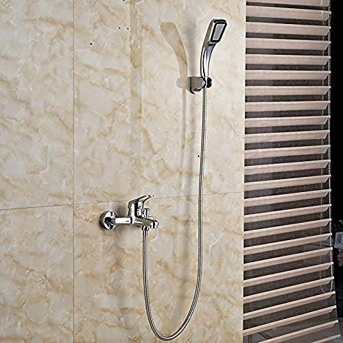 Luxuriöse Dusche, verchromtes Messing, Einhand-Duscharmatur in der Wand, Handbrause, Duschmischbatterie, transparent