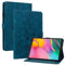 Rosbtib Coque pour Samsung Galaxy Tab A 10.1 Pouces 2019 (SM-T510/ T515), Multi-Angles de Visualisation Housse de Protection en Similicuir avec Porte-Carte Couverture Motif Lys, Bleu