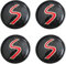 JSYJCF 4 Stück Nabendeckel für Mini Cooper S Emblem R53 R56 Center Wheel Caps Hub Badge Red S 54MM Radnabenkappen Felgendeckel Felgenkappen Nabenkappen Wheel Caps Radnabenabdeckung