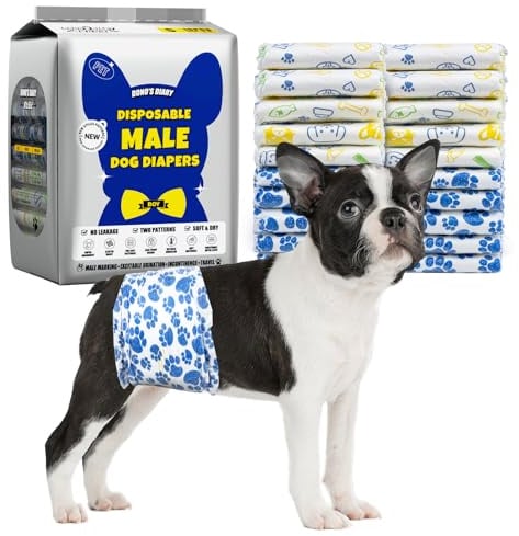 Dono Rüdenwindel, 20 Stück, Hundewindeln für Rüden, Windeln für Rüden in der Saison, Hunde Windeln Rüde mit Nässeindikator, super saugfähig, Inkontinenz, Reisen, XS, S, M, L