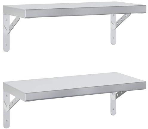 vidaXL Wandregale 2 STK. 50x23,5 cm Silbern Edelstahl
