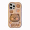 Unichthy Compatible with iPhone 12/12 Pro Case for Kids Girls 3D Cartoon Soft Silicone Cover |Cute Brown Bear Kickstand| Animal Character Funny Shockproof Protective Skin for iPhone 12/12 Pro