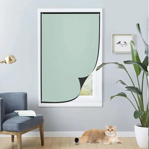 Tenda a Rullo Termica 85 x 160 cm, Blocca 95-98% Luce, Altamente Riflettente, Adjustable Lightweight Tapparelle Personalizzabili,Con Fissaggi per Mansardo, Verde A