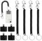 4 Stück Handykette mit Flexiblem Spiralkabel Handy Tether Lanyard Universale Schlüsselband Schlüsselanhänger Schwarzen Federkordelbändern für Mobiltelefone Anti-Diebstahl-Handyband mit Karabiner