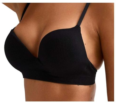 bay-bay 2 Sizes Bigger Seamless Boost Bra Super maximise Push Up Thick Padded Bombshell VS add 2 Cups Assets Full Effect Cleavage Enhance NO Wires Comfort Boob Job Bra Crop top