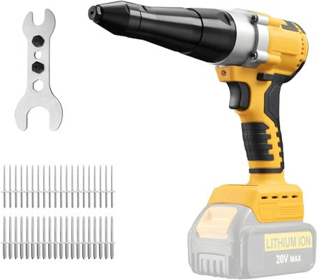 TALOEYH Akku-Nietzange, Akku-Pistole, kompatibel mit 18 V / 20 V MAX Akku (keine Batterie), bürstenlose Pop-Nietpistole für Nieten 1/8 Zoll, 5/32 Zoll, 3/16 Zoll, für Metall, Kunststoff, Leder