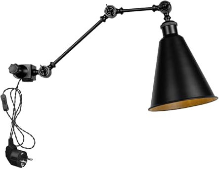 FSLiving Lampe industrielle à pince avec câble d'interrupteur 2,5 , clip réglable sur lampe de lecture, lampe de chevet à intensité variable, lampe de chevet avec bras flexible pour bureau, table de