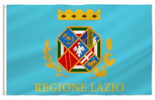 PTEROSAUR Bandiera Italia Lazio, 90 x 1,5 m, bandiera della regione italiana del Lazio, striscione decorativo per interni ed esterni