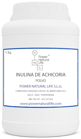 Inulina de Achicoria en Polvo | Power Natural Life | Bote 1 kg | Uso Alimentario | Fibra Alimentaria | Ingrediente para Formulación Alimentaria